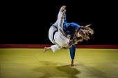 Judo players competing in judo match