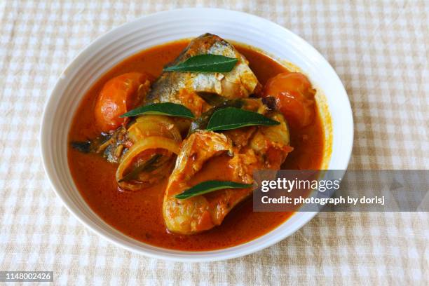 fish curry - curry soup stock-fotos und bilder