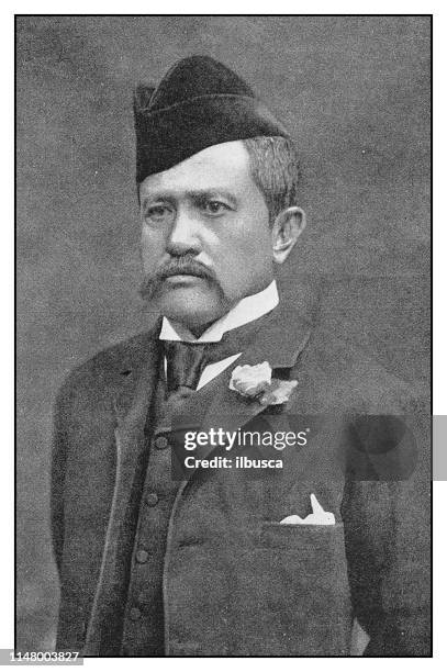 antique photo: sultan of perak - perak malaysia stock illustrations