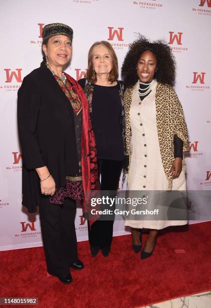 Attallah Shabazz, Founding Mother, Ms. Foundation Gloria Steinem and Naiyma Pleasant attend the 'Gloria Awards: Salute To Women Of Vision' at...