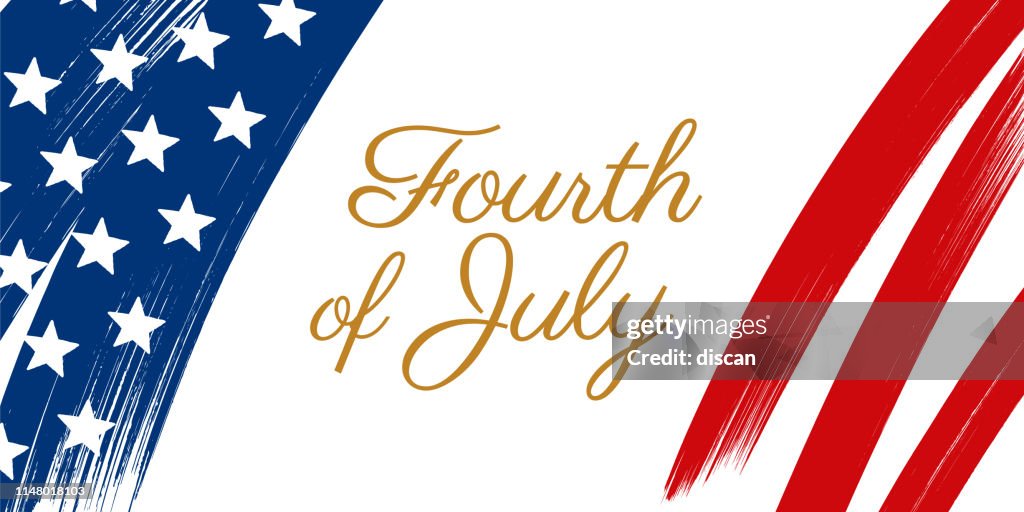 Happy Fourth of July - United Stated independence day greeting.