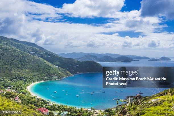 view of cane garden bay - british virgin islands stock pictures, royalty-free photos & images
