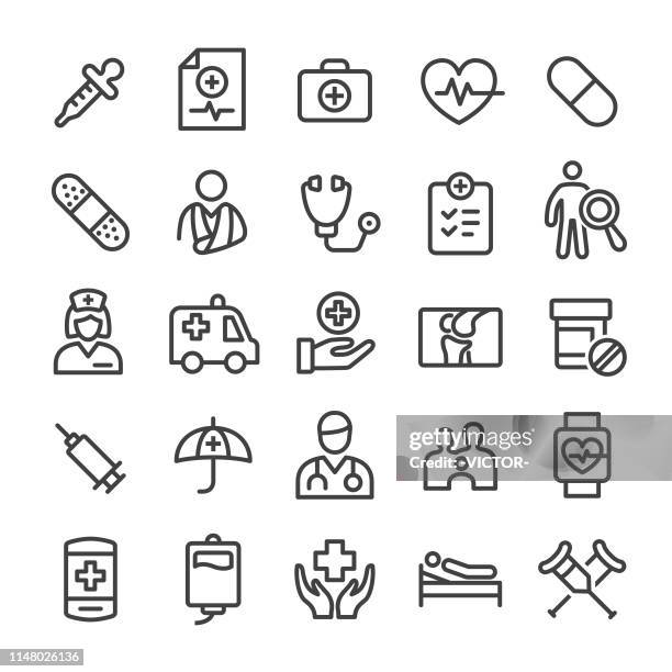 medical and healthcare icon - smart line series - medicine bottle stock illustrations