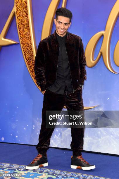 Mena Massoud attends the "Aladdin" European Gala at Odeon Luxe Leicester Square on May 09, 2019 in London, England.