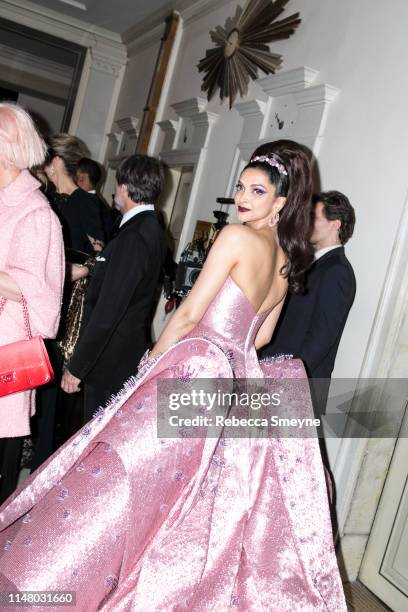 Deepika Padukone departs the Carlyle hotel for the Met Gala on May 6, 2019 in New York City.