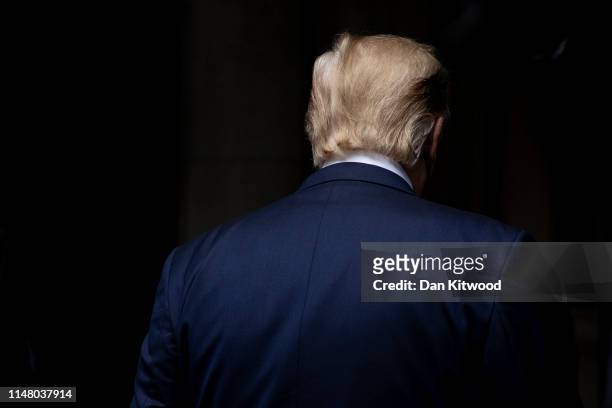 President Donald Trump leaves 10 Downing street for a meeting on the second day of the U.S. President and First Lady's three-day State visit on June...