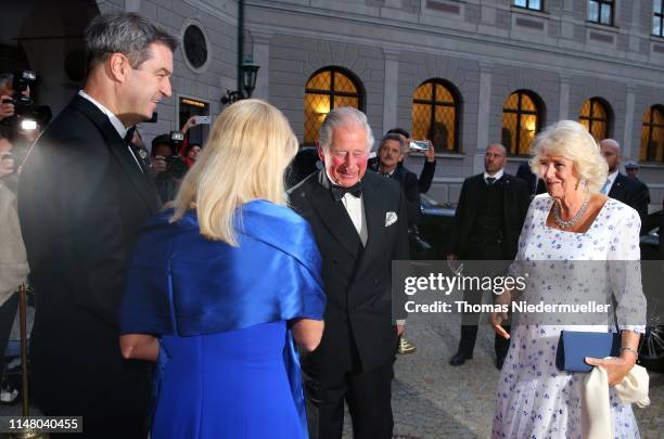 Prince Charles, Prince of Wales and Camilla, Duchess of Cornwall attend a State Dinner hosted by Christian Social Union party leader and Minister...