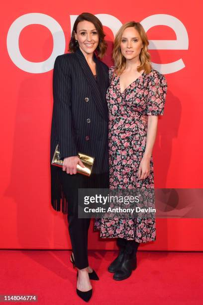 Suranne Jones and Sophie Rundle attend "BBC One Drama Gentleman Jack" Yorkshire Premiere at The Piece Hall on May 09, 2019 in Halifax, England.