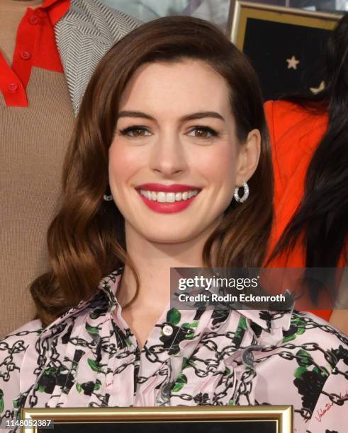 Anne Hathaway poses for portrait at her Star Ceremony On The Hollywood Walk Of Fame on May 09, 2019 in Hollywood, California.