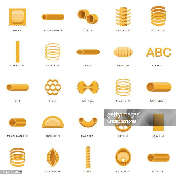 ilustraciones, imágenes clip art, dibujos animados e iconos de stock de conjunto de iconos de pasta - pasta