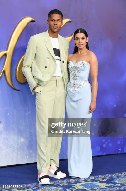 Jordan Spence and Naomi Scott attend the "Aladdin" European Gala at Odeon Luxe Leicester Square on May 09, 2019 in London, England.