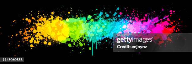 rainbow paint splash - paint explosion stock illustrations