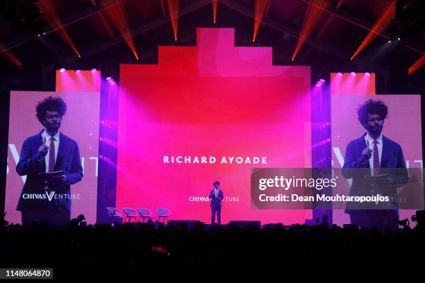 Host Richard Ayoade speaks on stage at the Chivas Venture Global Final at TNW Conference on May 09, 2019 in Amsterdam, Netherlands.The Chivas Venture...