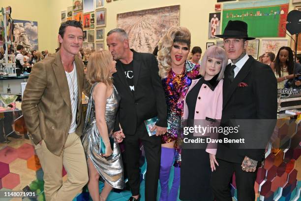 Luke Evans, Kylie Minogue, DJ Fat Tony, Jodie Harsh, Kelly Osbourne and Jimmy Q attend The Royal Academy Of Arts Summer Exhibition preview party on...