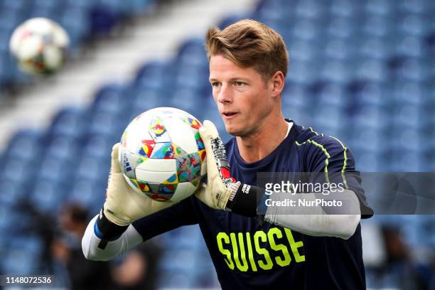 Jonas Omlin of Switzerland and FC Basel during the training session at Dragao stadium in Porto, Portugal, 4 June 2019 ahead of the UEFA Nations...
