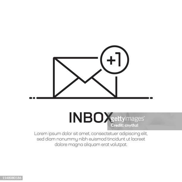 inbox vector line icon-simple thin line icon, premium quality design element - inbox filing tray stock-grafiken, -clipart, -cartoons und -symbole