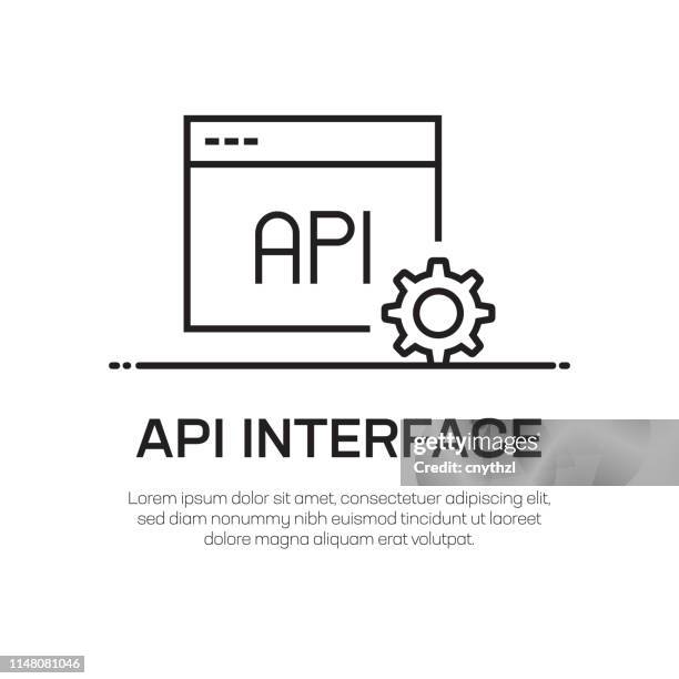 api interface vector line icon - simple thin line icon, premium quality design element - film script stock illustrations