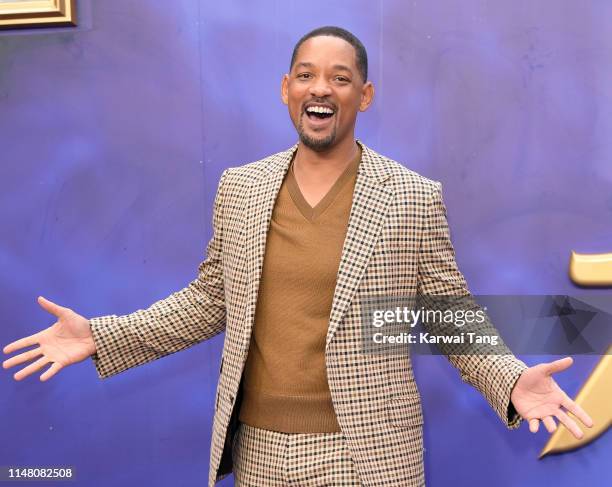 Will Smith attends the "Aladdin" European Gala at Odeon Luxe Leicester Square on May 09, 2019 in London, England.