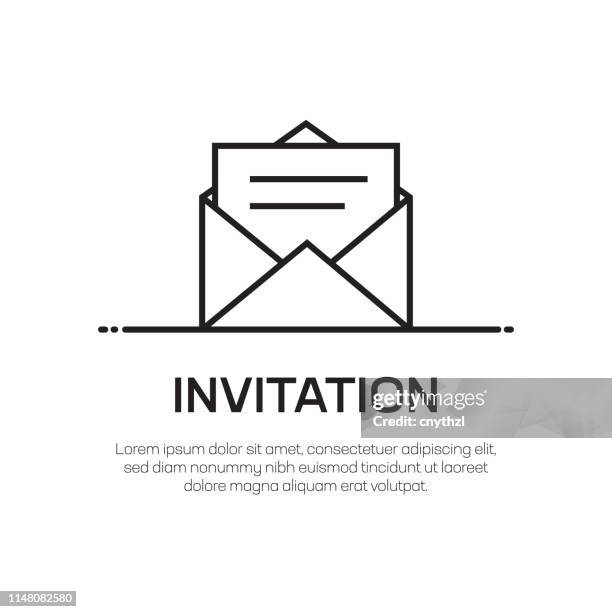 invitation vector line icon - simple thin line icon, premium quality design element - invitation stock illustrations