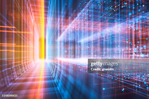 abstract virtual reality display - abstract city lights stock pictures, royalty-free photos & images