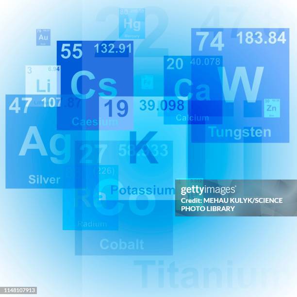 periodic table, illustration - chemical elements stock illustrations