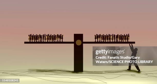 inequality, conceptual illustration - democratie stock-grafiken, -clipart, -cartoons und -symbole