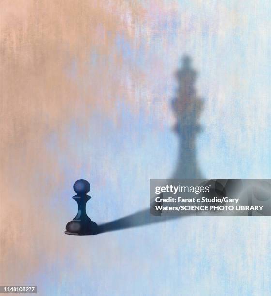 ambition, conceptual illustration - king chess piece stock illustrations