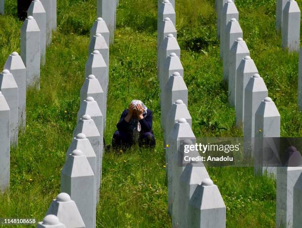 Bosnians visit Potocari Monument Cemetery during the second day of Eid al-Fitr in Srebrenica, Bosnia and Herzegovina on June 5, 2019.