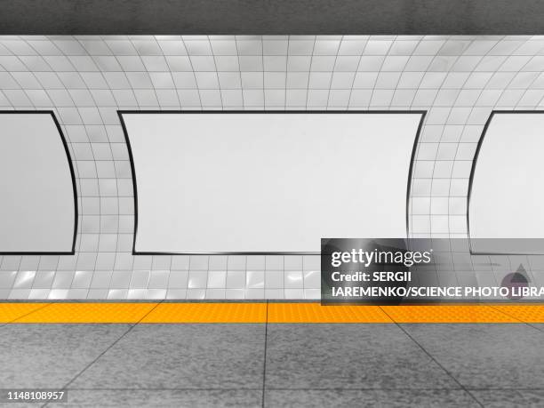 stockillustraties, clipart, cartoons en iconen met billboard mock-up, illustration - underground rail