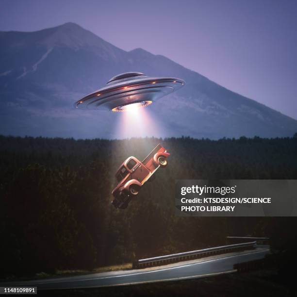 alien abduction, illustration - ufo stock illustrations