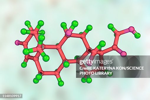 Aldosterone hormone, molecular model Aldosterone hormone, molecular model