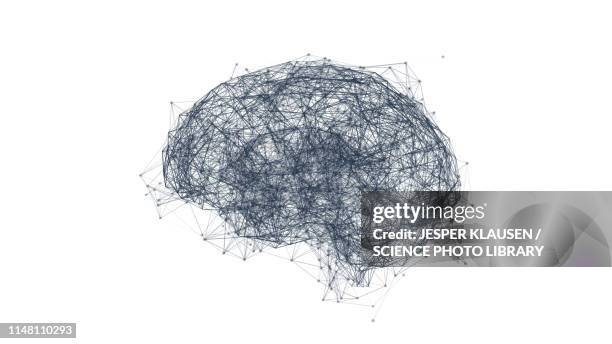 stockillustraties, clipart, cartoons en iconen met brain neural network, illustration - artificieel neuraal netwerk