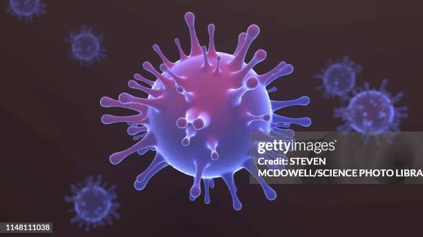 stockillustraties, clipart, cartoons en iconen met virus particle, illustration - flu