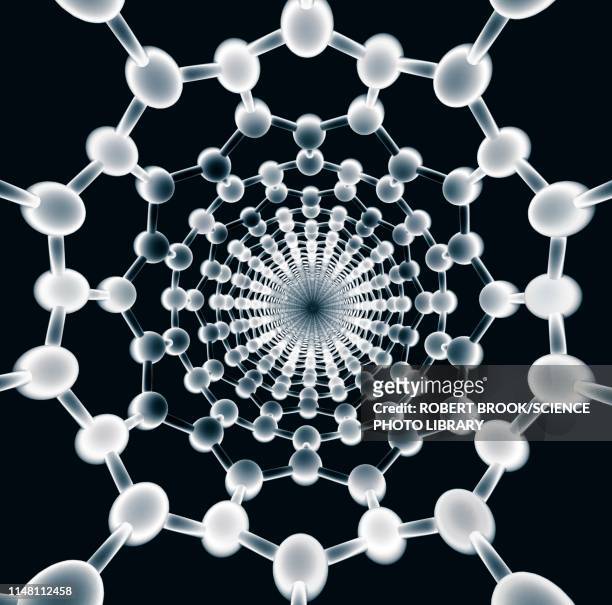 ilustraciones, imágenes clip art, dibujos animados e iconos de stock de carbon nanotube, illustration - fullereno