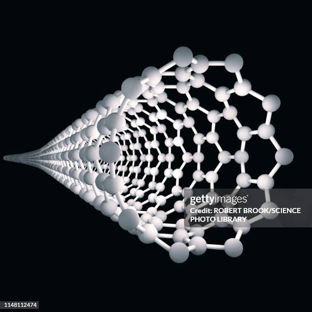 carbon nanotube. illustration - molecule carbon stock pictures, royalty-free photos & images