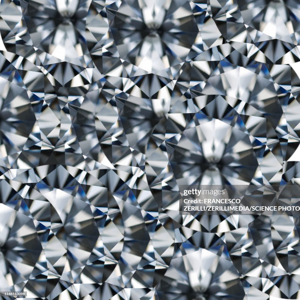 Round cut diamond, illustration