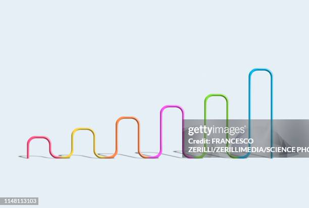 ascending graph, illustration - organized stock illustrations