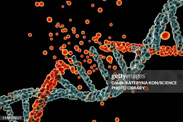 dna damage, illustration - genetic disorder stock illustrations