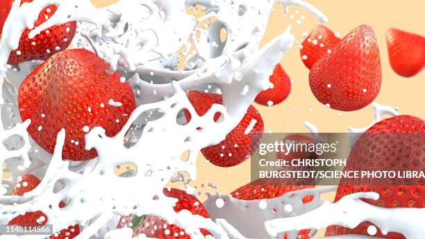 fruit smoothie, conceptual illustration - strawberry stock illustrations