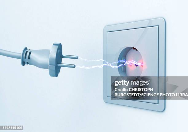 electrical socket, illustration - wired stock illustrations