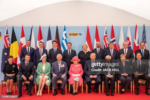 Slovakian Deputy Prime Minister Richard Rasi, Polish Prime Minister Mateusz Morawiecki, Canadian Prime Minister Justin Trudeau, Luxembourg's Prime...