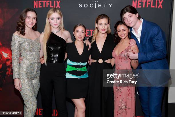 Olivia Nikkanen, Kathryn Newton, Gideon Adlon, Rachel Keller, Salena Qureshi and Jack Mulhern attend a special screening for Netflix's "The Society"...