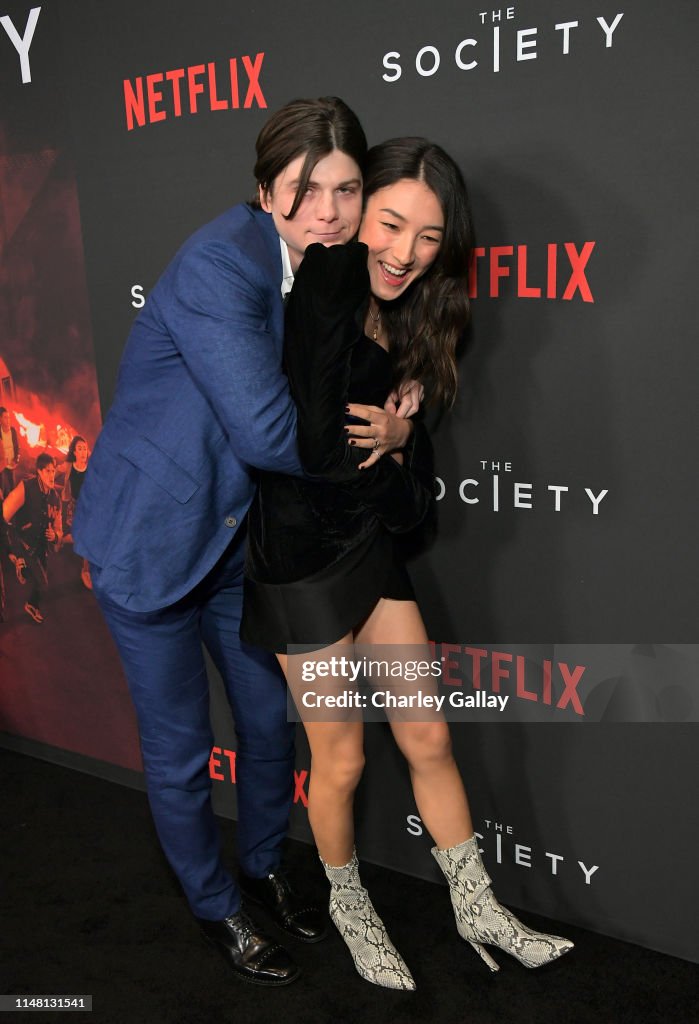 Jack Mulhern and Natasha Liu Bordizzo attends Netflix's 'The Society