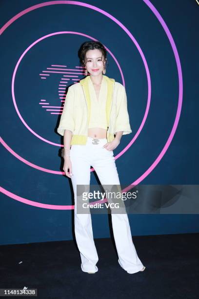 Actress Janice Man attends Chanel Coco Flash Club opening ceremony on May 9, 2019 in Hong Kong, China.