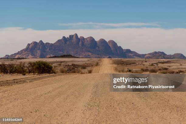 lanscape of desert and sand dune in namibia - kalahari desert stockfoto's en -beelden