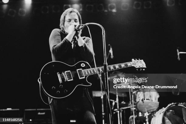 British musician Steve Marriott performing live at The Great British Music Festival at the Olympia, London, UK, 31st January 1976.