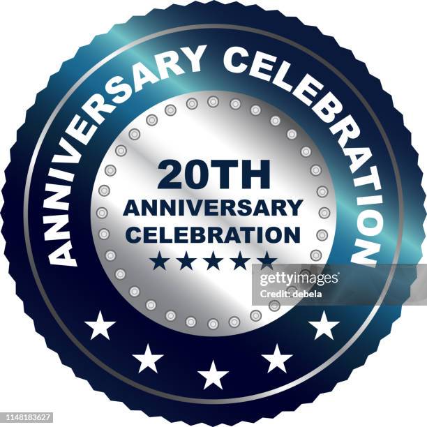 twentieth anniversary celebration silver award - 20th anniversary stock illustrations