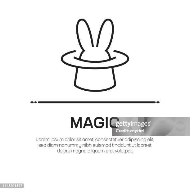 bildbanksillustrationer, clip art samt tecknat material och ikoner med magic vector linje ikon-enkel tunn linje ikon, premium kvalitet design element - magic trick