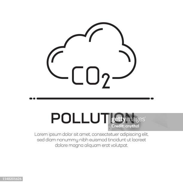 illustrazioni stock, clip art, cartoni animati e icone di tendenza di icona linea vettoriale inquinamento - icona semplice linea sottile, elemento di design di qualità premium - smog