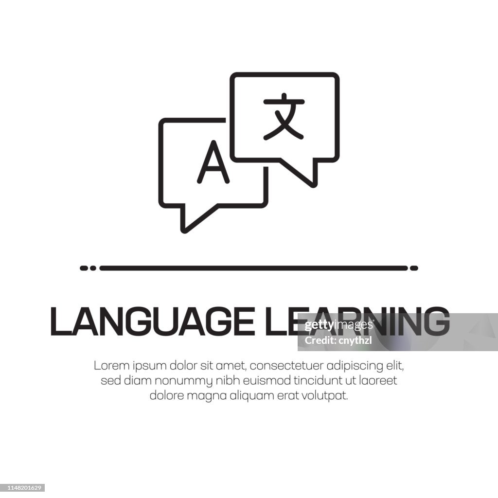 Sprachlernvektor-Linie-Icon-Simple Thin Line Icon, Premium Quality Design Element